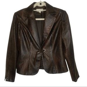 LENA Gabrielle Vintage Snake Jacket Brown Size 4